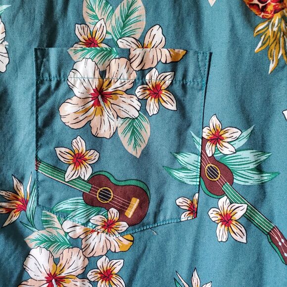 COOFANDY Hawaiian Aloha Shirt Short Sleeve Casual Button Down Floral Ukelele L - Picture 3 of 10